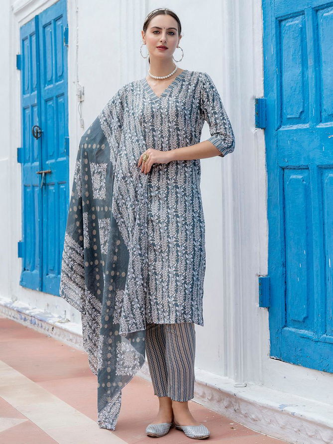 Omega Cotton Printed Kurti With Bottom Dupatta Wholesale Shop In Surat
